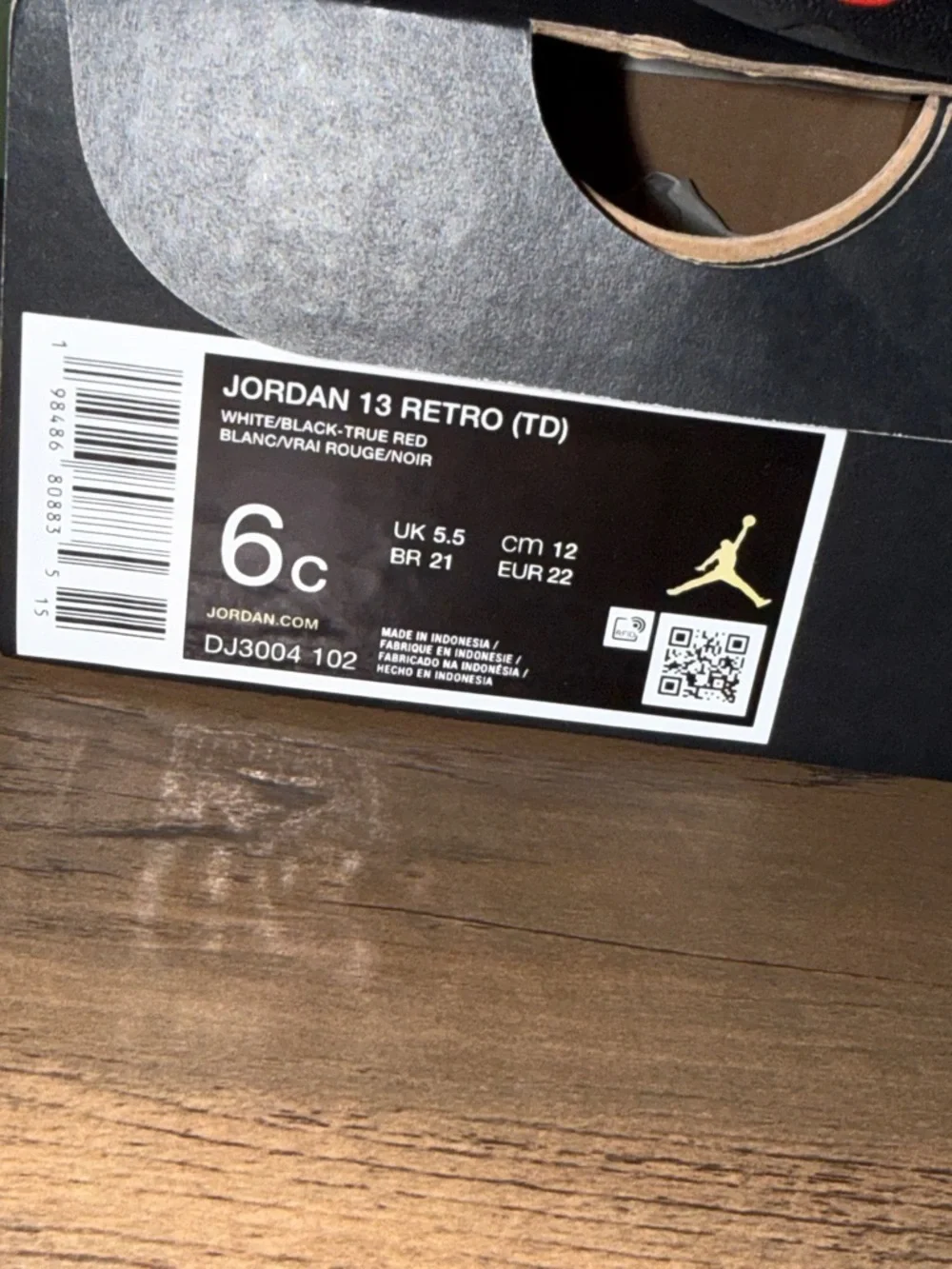 Jordan Toddler White Black Red Retro 13